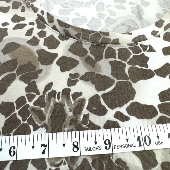 Animal Print T-Shirt AOP Giraffe Safari Whimsy Busy Mom Grunge READ Chicos 2 (L) - Picture 6 of 14
